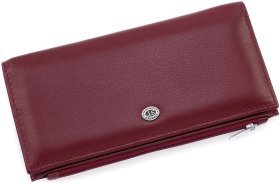 Бордовый женский купюрник из мягкой кожи на магнитах ST Leather (19094)