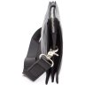 Горизонтальна барсетка чорного кольору з гладкої шкіри Leather Collection (11134) - 3