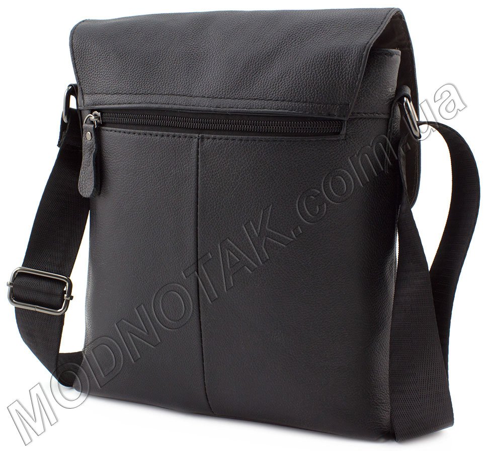 Черная наплечная сумка из зернистой кожи Leather Collection (11550)