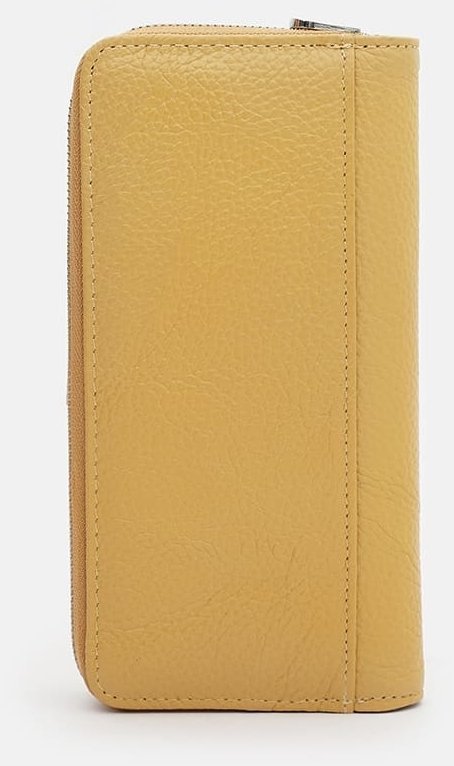 Зручний жіночий шкіряний гаманець жовтого кольору Horse Imperial 65018