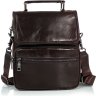 Средняя мужская сумка-барсетка из натуральной кожи коричневого цвета Tiding Bag (21222) - 2