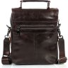 Середня чоловіча сумка-барсетка з натуральної шкіри коричневого кольору Tiding Bag (21222) - 3