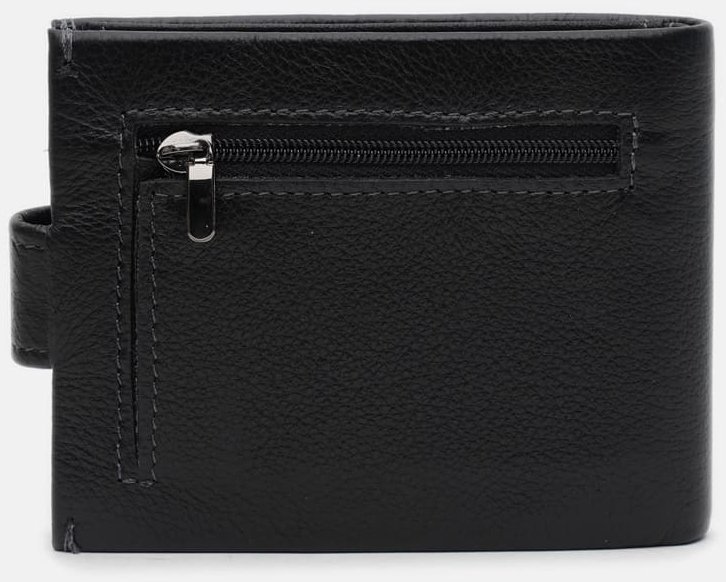 Чоловіче шкіряне портмоне чорного кольору із затискачем для купюр Ricco Grande 65418