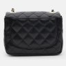 Жіноча шкіряна стьобана сумка-кроссбоді чорного кольору Keizer (56018) - 3