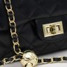 Жіноча шкіряна стьобана сумка-кроссбоді чорного кольору Keizer (56018) - 5