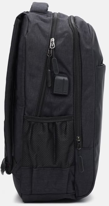 Черный большой мужской рюкзак из качественного текстиля Monsen (19395)