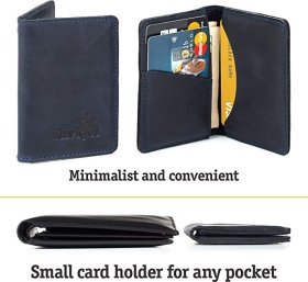 Темно-синяя кожаная кредитница компактного размера в темно-синем цвете SHVIGEL (2415301)