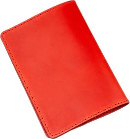 Червона жіноча матова обкладинка на паспорт з натуральної шкіри хорс Shvigel (2413959)