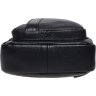 Мужской черный слинг-рюкзак большого размера из фактурной кожи Keizer (21423) - 4