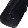 Чоловічий чорний слінг-рюкзак великого розміру із фактурної шкіри Keizer (21423) - 6