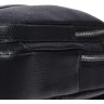 Чоловічий чорний слінг-рюкзак великого розміру із фактурної шкіри Keizer (21423) - 7