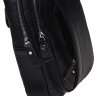 Чоловічий чорний слінг-рюкзак великого розміру із фактурної шкіри Keizer (21423) - 8