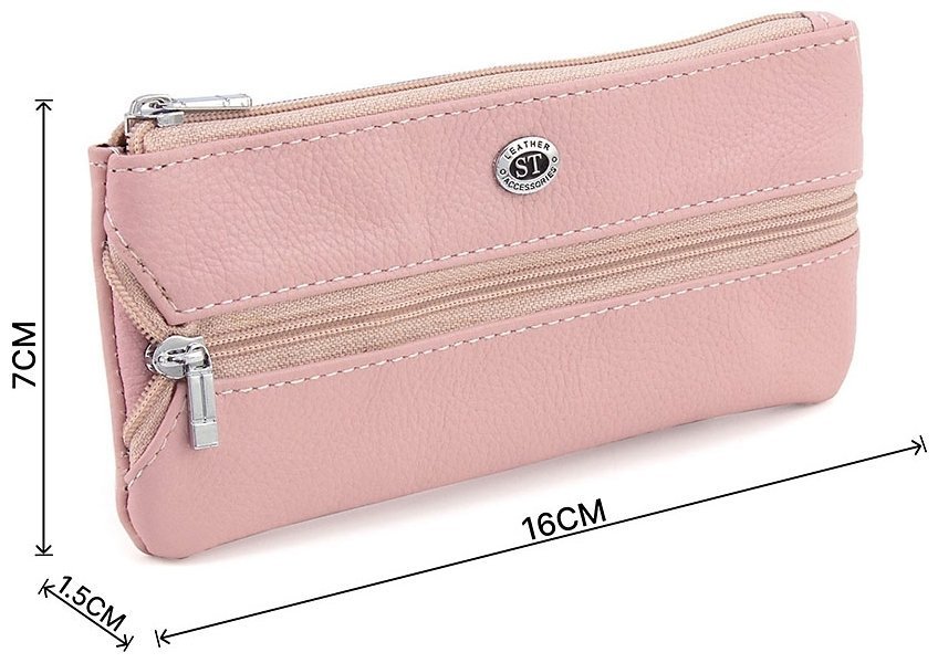 Рожева ключниця жіноча великого розміру з натуральної шкіри ST Leather 1767318 modnotak фото №3