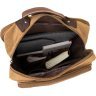 Текстильний дорожній рюкзак пісочного кольору на два відділення Vintage (20614) - 4