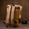 Текстильный дорожный рюкзак песочного цвета на два отделения Vintage (20614) - 10