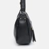 Женская кожаная сумка горизонтального типа в черном цвете Keizer (22050) - 4