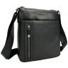 Чоловіча класична плечова сумка-планшет із натуральної шкіри чорного кольору Tavinchi 77618 - 1