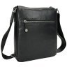 Чоловіча класична плечова сумка-планшет із натуральної шкіри чорного кольору Tavinchi 77618 - 4