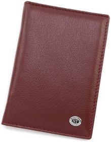 Жіноча шкіряна обкладинка для паспорта старого зразка ST Leather 97718 бордова