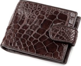 Гарний гаманець з натуральної коричневої шкіри крокодила CROCODILE LEATHER (024-18208)