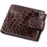 Красивый кошелек из натуральной коричневой кожи крокодила CROCODILE LEATHER (024-18208) - 1