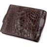 Гарний гаманець з натуральної коричневої шкіри крокодила CROCODILE LEATHER (024-18208) - 2