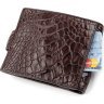 Гарний гаманець з натуральної коричневої шкіри крокодила CROCODILE LEATHER (024-18208) - 6