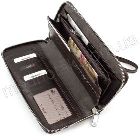 Деловой мужской клатч с тиснением на коже KARYA (0706-57)