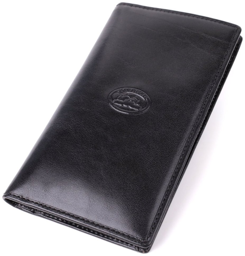 Купюрник из гладкой кожи черного цвета для мужчин Tony Perotti без застежки 108518 modnotak фото №1