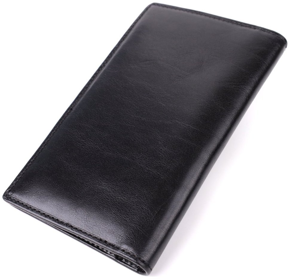 Купюрник из гладкой кожи черного цвета для мужчин Tony Perotti без застежки 108518 modnotak фото №2