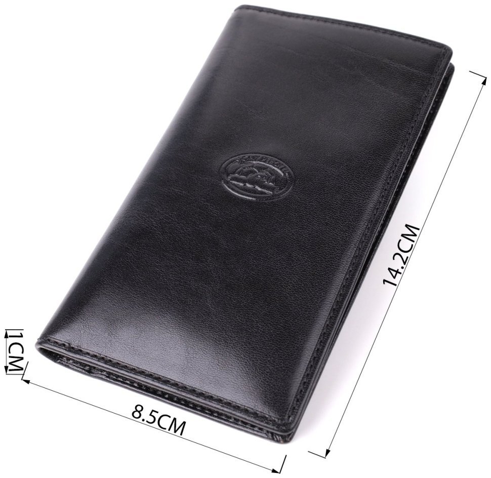 Купюрник из гладкой кожи черного цвета для мужчин Tony Perotti без застежки 108518 modnotak фото №3