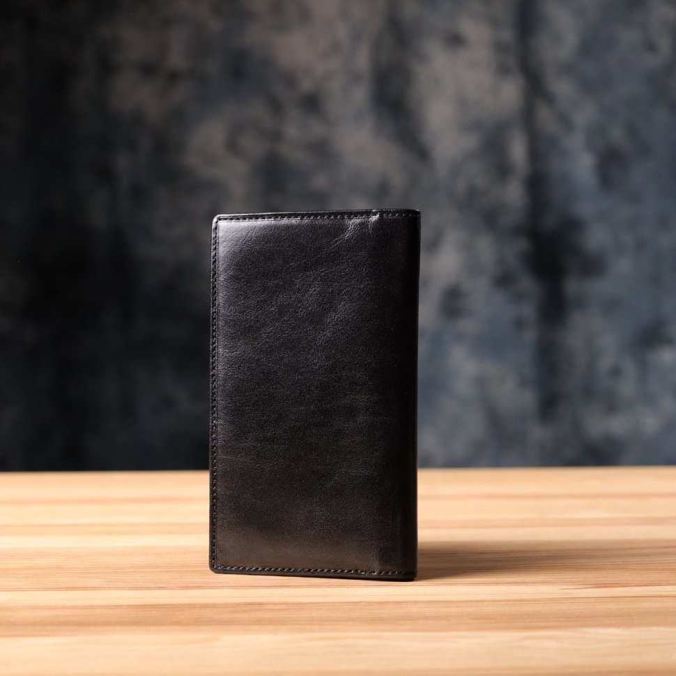 Купюрник из гладкой кожи черного цвета для мужчин Tony Perotti без застежки 108518 modnotak фото №9
