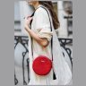 Круглая женская наплечная сумка из фактурной кожи красного цвета BlankNote Tablet 78618 - 3