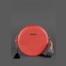 Круглая женская наплечная сумка из фактурной кожи красного цвета BlankNote Tablet 78618 - 1