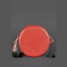 Кругла жіноча наплічна сумка з фактурної шкіри червоного кольору BlankNote Tablet 78618 - 4