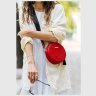 Кругла жіноча наплічна сумка з фактурної шкіри червоного кольору BlankNote Tablet 78618 - 6