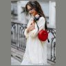 Кругла жіноча наплічна сумка з фактурної шкіри червоного кольору BlankNote Tablet 78618 - 7