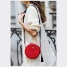Круглая женская наплечная сумка из фактурной кожи красного цвета BlankNote Tablet 78618 - 10