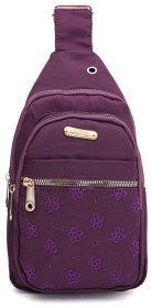 Місткий жіночий рюкзак слінг із міцного текстилю Monsen 88718 Фіолетовий