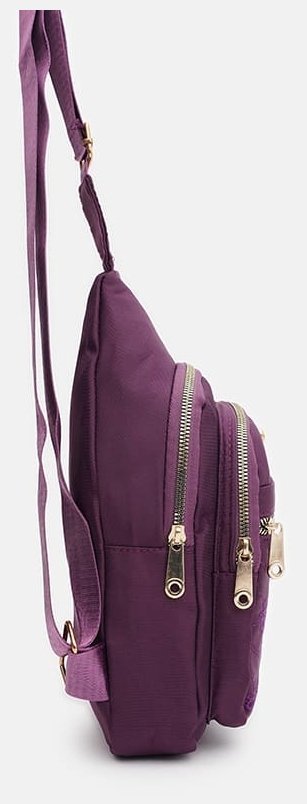 Вместительный женский рюкзак слинг из прочного текстиля Monsen 88718 Фиолетовый modnotak фото №4