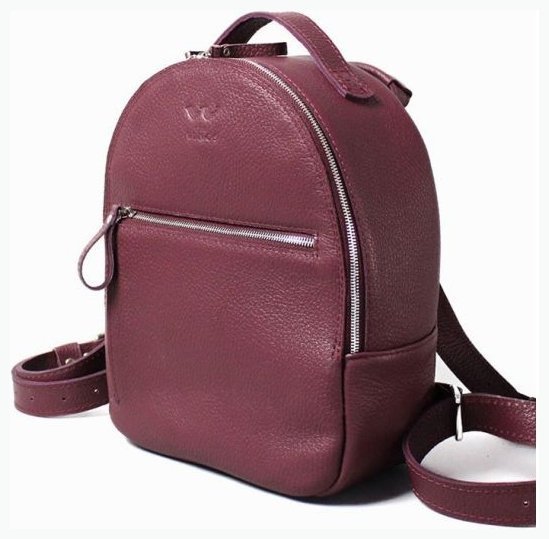 Жіночий рюкзак-сумка з фактурної шкіри кольору марсала BlankNote Groove S 79018