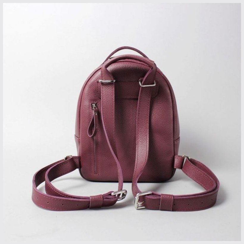 Женский рюкзак-сумка из фактурной кожи цвета марсала BlankNote Groove S 79018