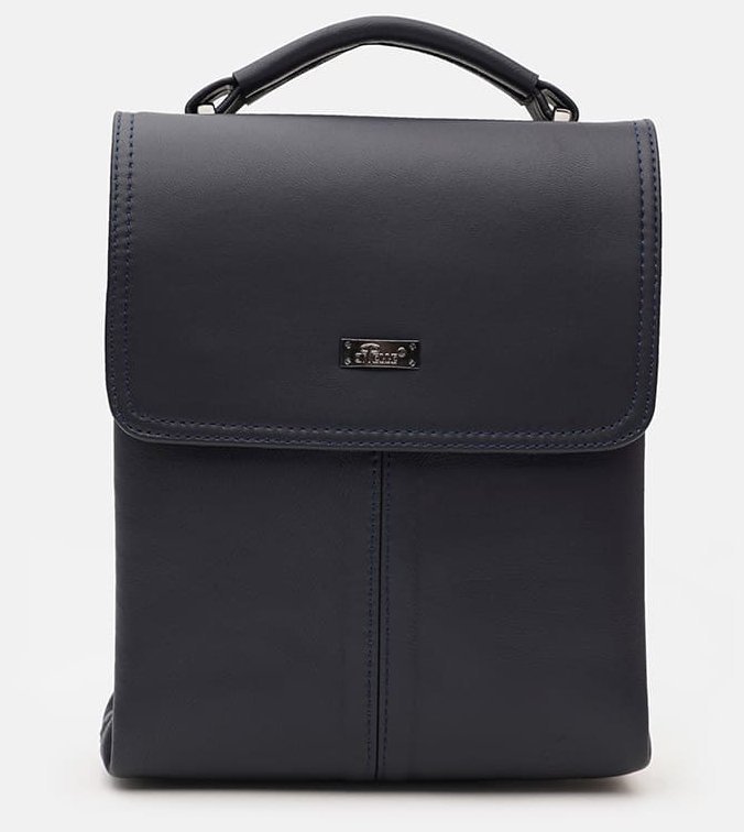 Деловая мужская барсетка из натуральной кожи синего цвета с клапаном на магните Ricco Grande 99318 modnotak фото №2