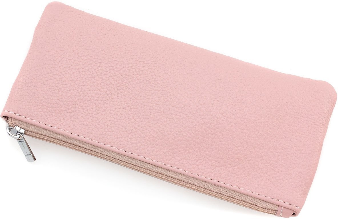 Шкіряна містка жіноча ключниця світло-рожевого кольору ST Leather (14029)