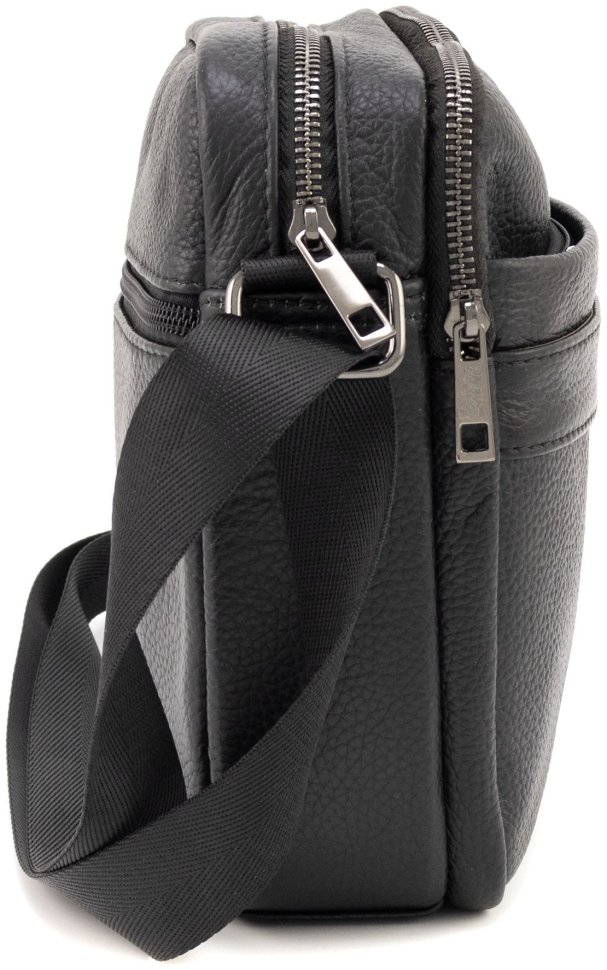 Компактна недорога чоловіча шкіряна сумка чорного кольору Leather Collection 90719 фото №2 Компактна недорога чоловіча шкіряна сумка чорного кольору Leather Collection 90719 modnotak фото №2