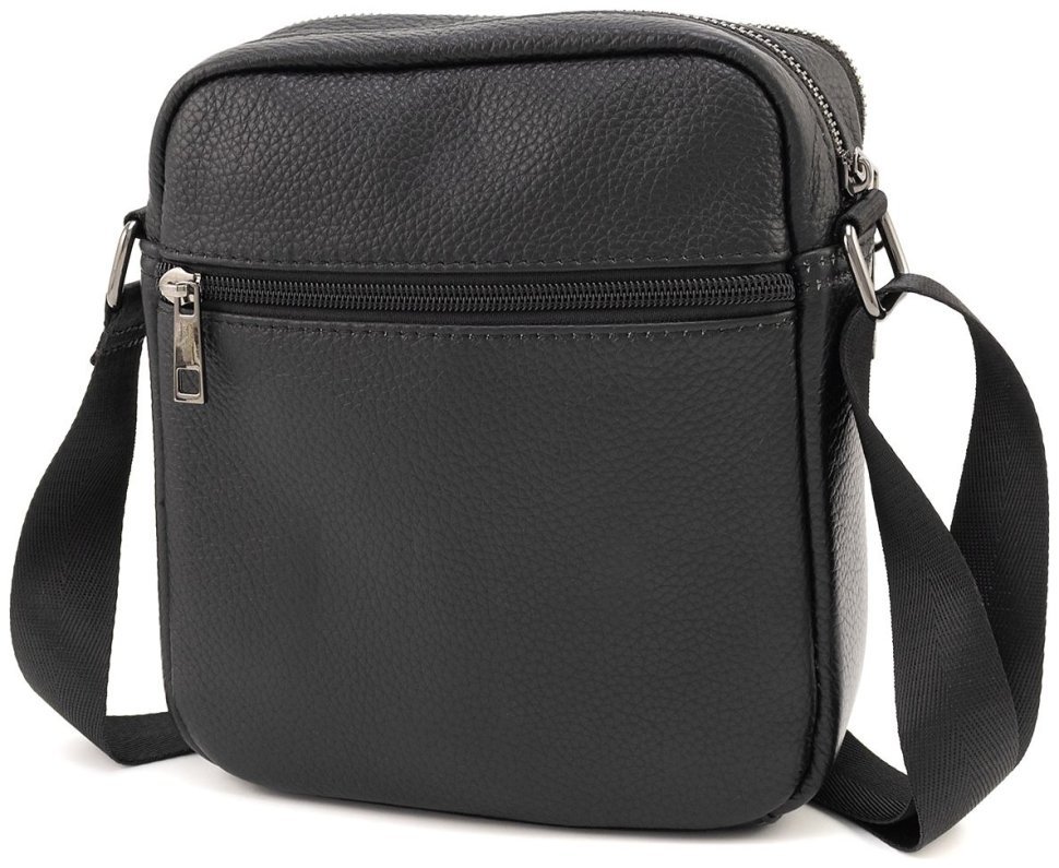 Компактна недорога чоловіча шкіряна сумка чорного кольору Leather Collection 90719 фото №3 Компактна недорога чоловіча шкіряна сумка чорного кольору Leather Collection 90719 modnotak фото №3