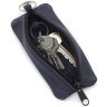 Темно-синя ключниця невеликого розміру із фактурної шкіри ST Leather 70819 - 3