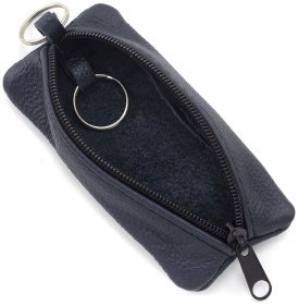 Темно-синя ключниця невеликого розміру із фактурної шкіри ST Leather 70819
