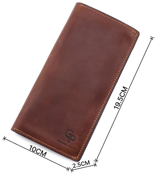 Стильный кожаный купюрник ручной работы в коричневом цвете Grande Pelle (13083) фото №3 Стильный кожаный купюрник ручной работы в коричневом цвете Grande Pelle (13083) modnotak фото №3