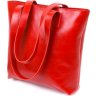 Яркая женская сумка-шоппер из натуральной кожи красного цвета Shvigel (16366) - 1
